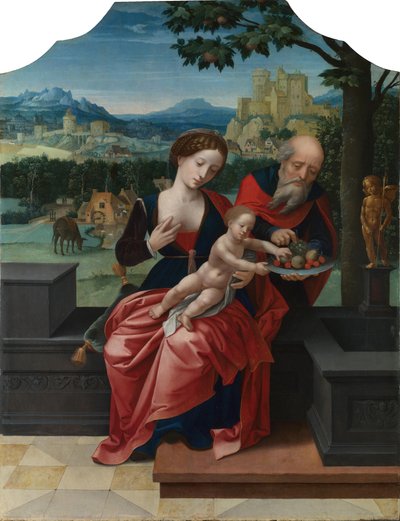 Riposo durante la fuga in Egitto da Master of the Female Half Lengths